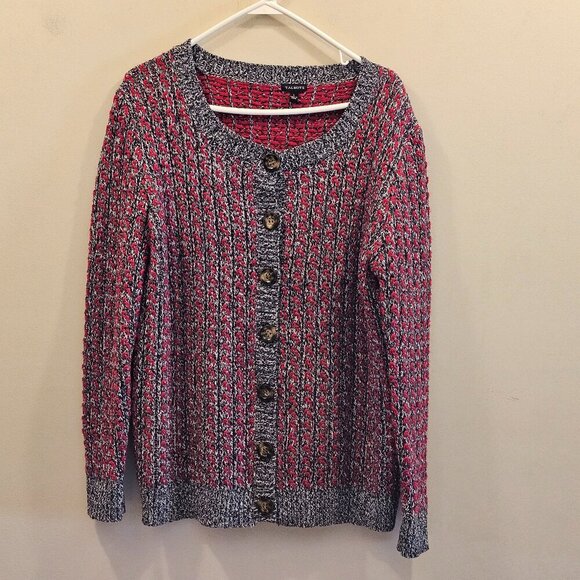 Women's Talbots Multicolor‎ Cotton Cardigan Sweater Size L - Picture 1 of 6